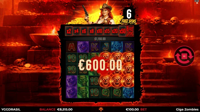 Giga Zombies - ফ্রি স্পিন চলাকালীন জয়