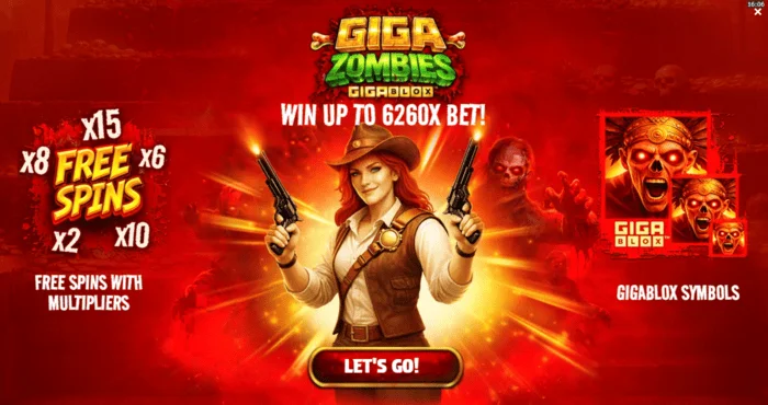 Giga Zombies - বেট নির্বাচনের সাথে প্রধান মেনু